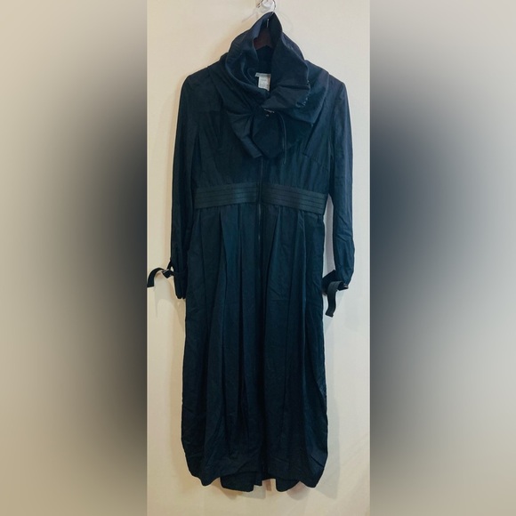 SARAH PACINI Sz 1 Futuristic Lagenlook Statement Collar & Bubble Hem Overcoat - Picture 3 of 13